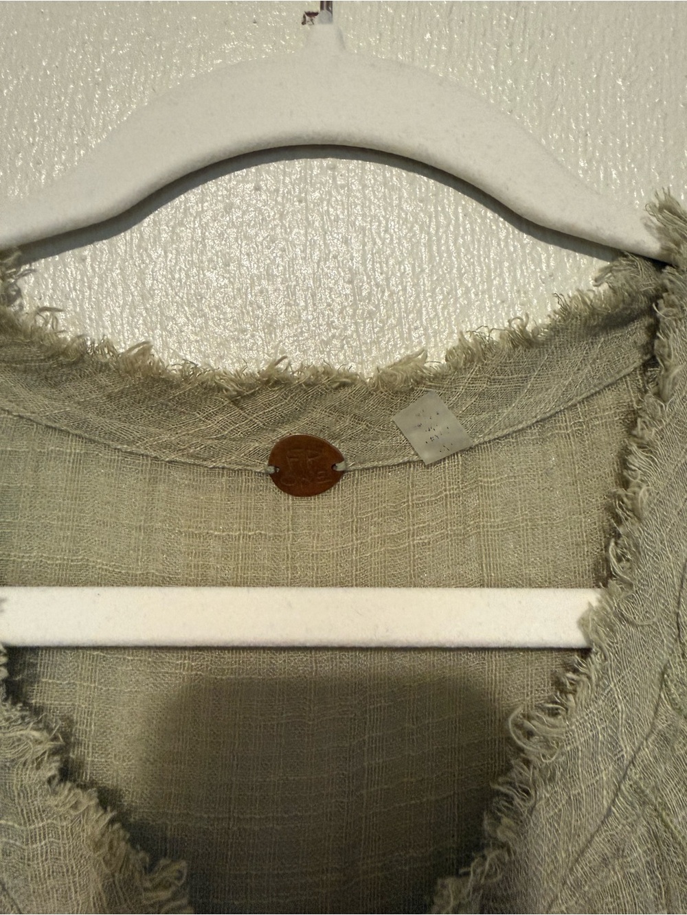 Free People Green Ruffle Top - Picture 6 of 7